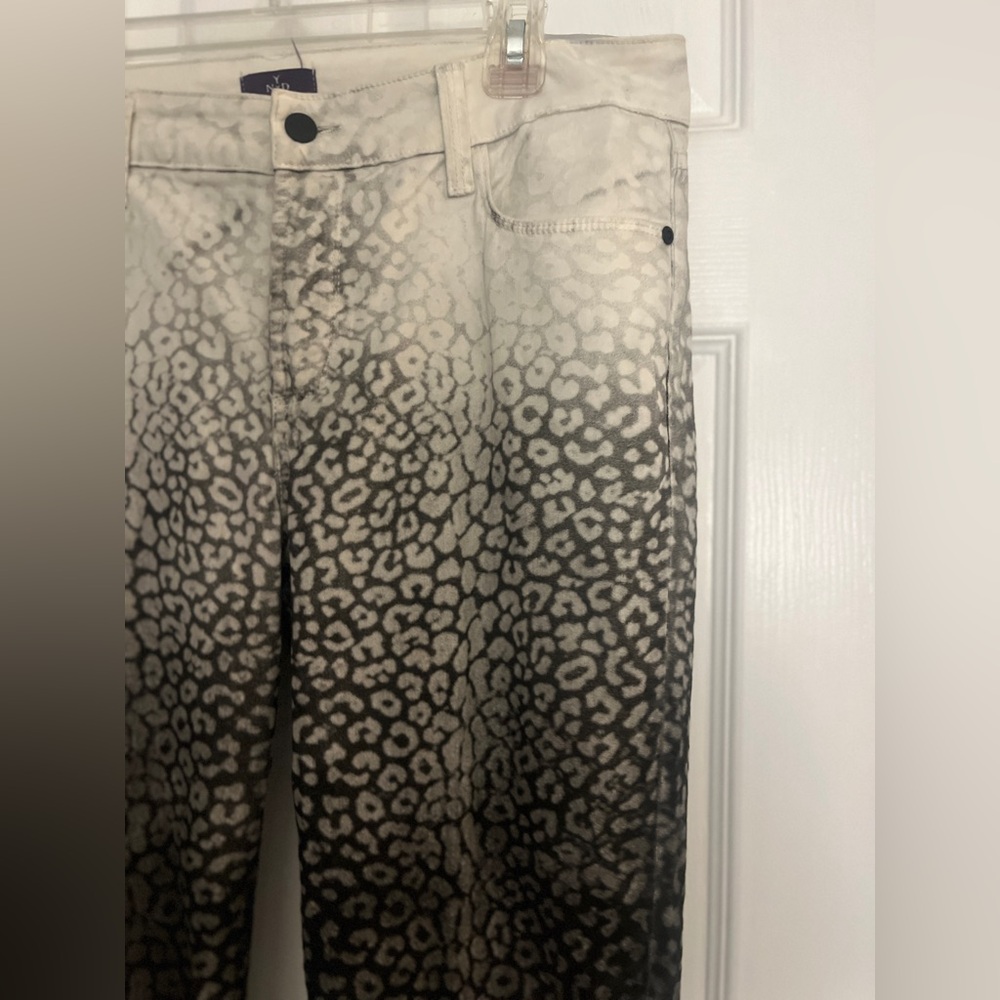 Nydj Womens Slim Skinny Jeans Leopard Print Ombre Stretch Pockets Denim size 12 - Picture 2 of 13